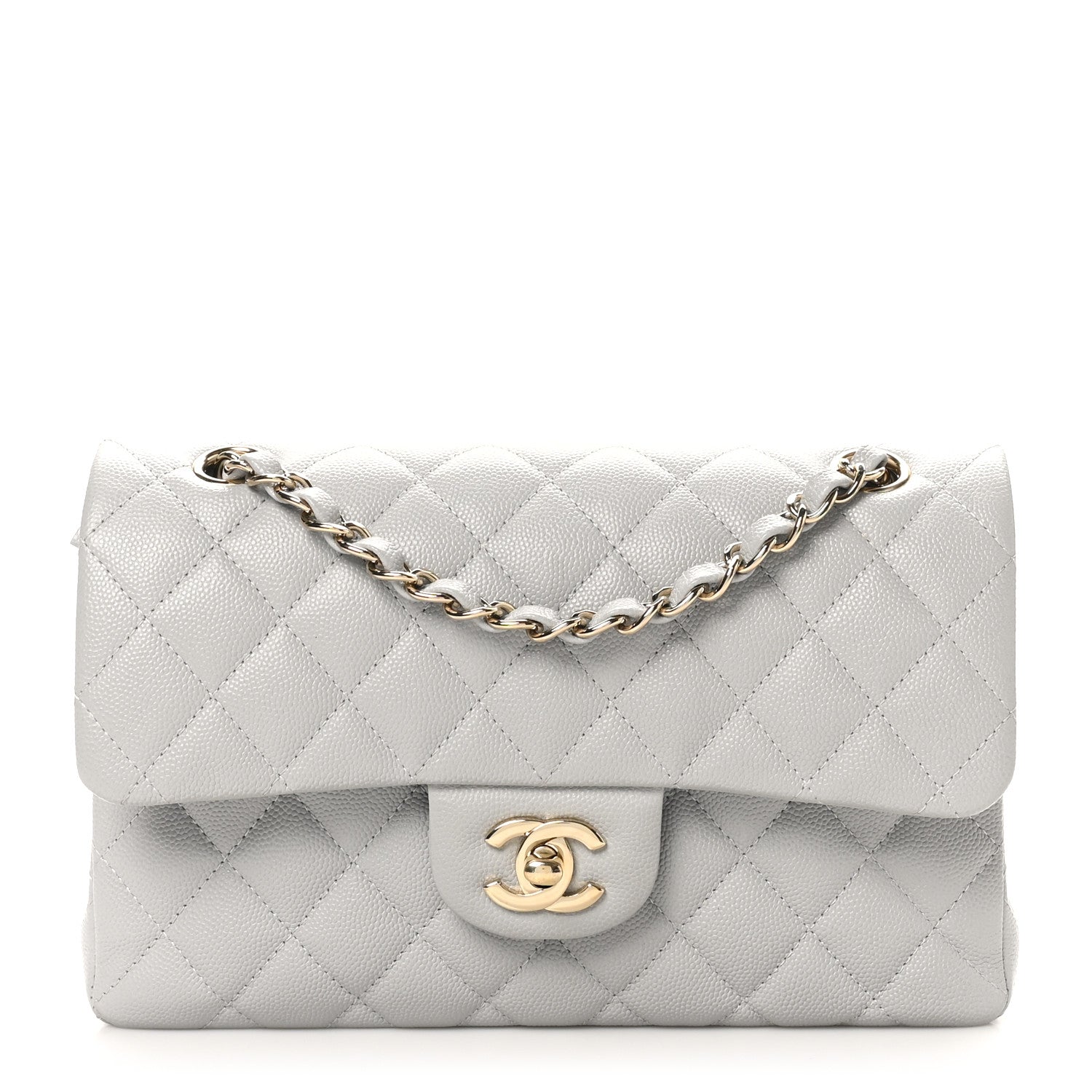 Chanel Caviar Quilted Small Double Flap Grey 1 of 10