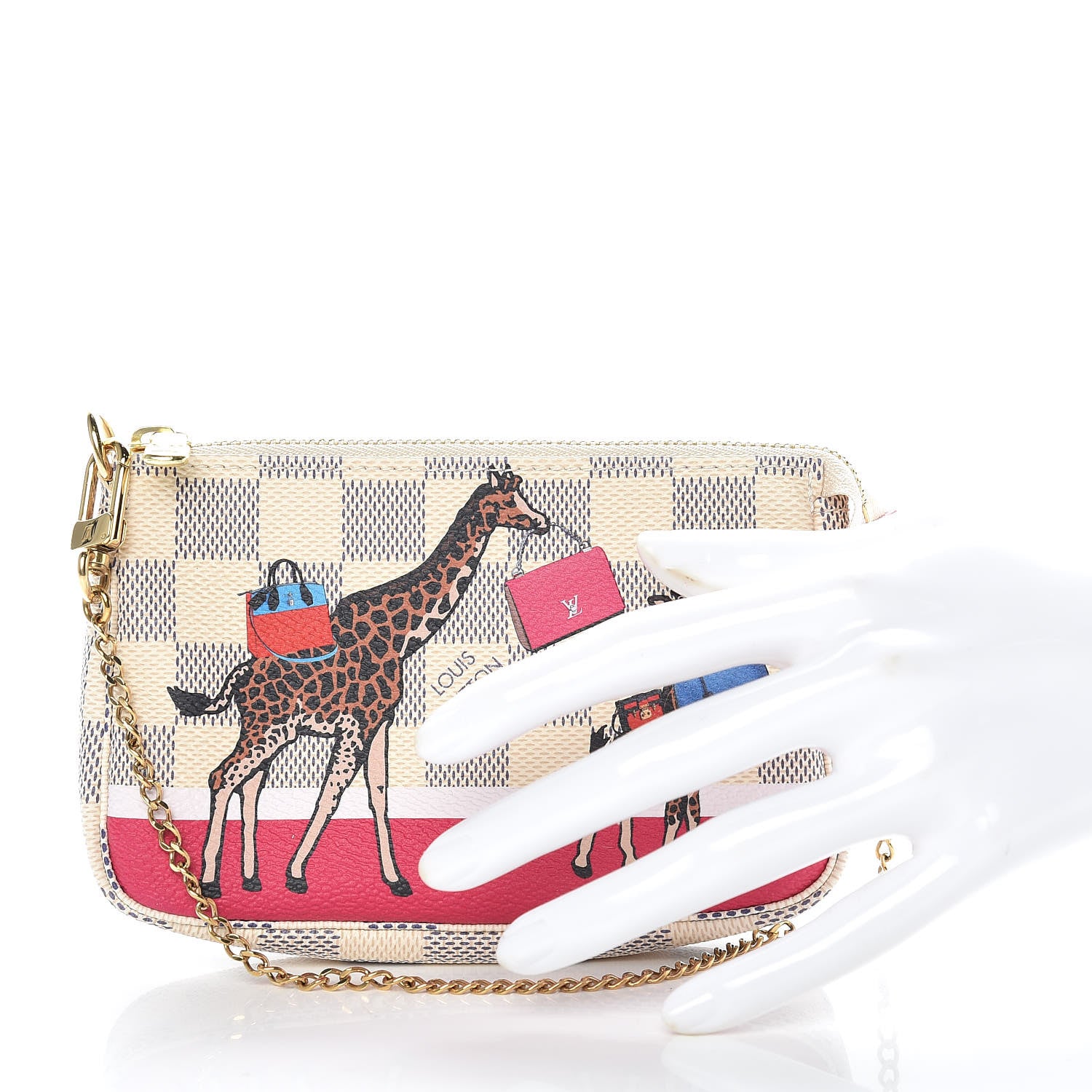 Louis Vuitton Damier Azur 2017 Christmas Animation Mini Pochette Accessories 2 of 7