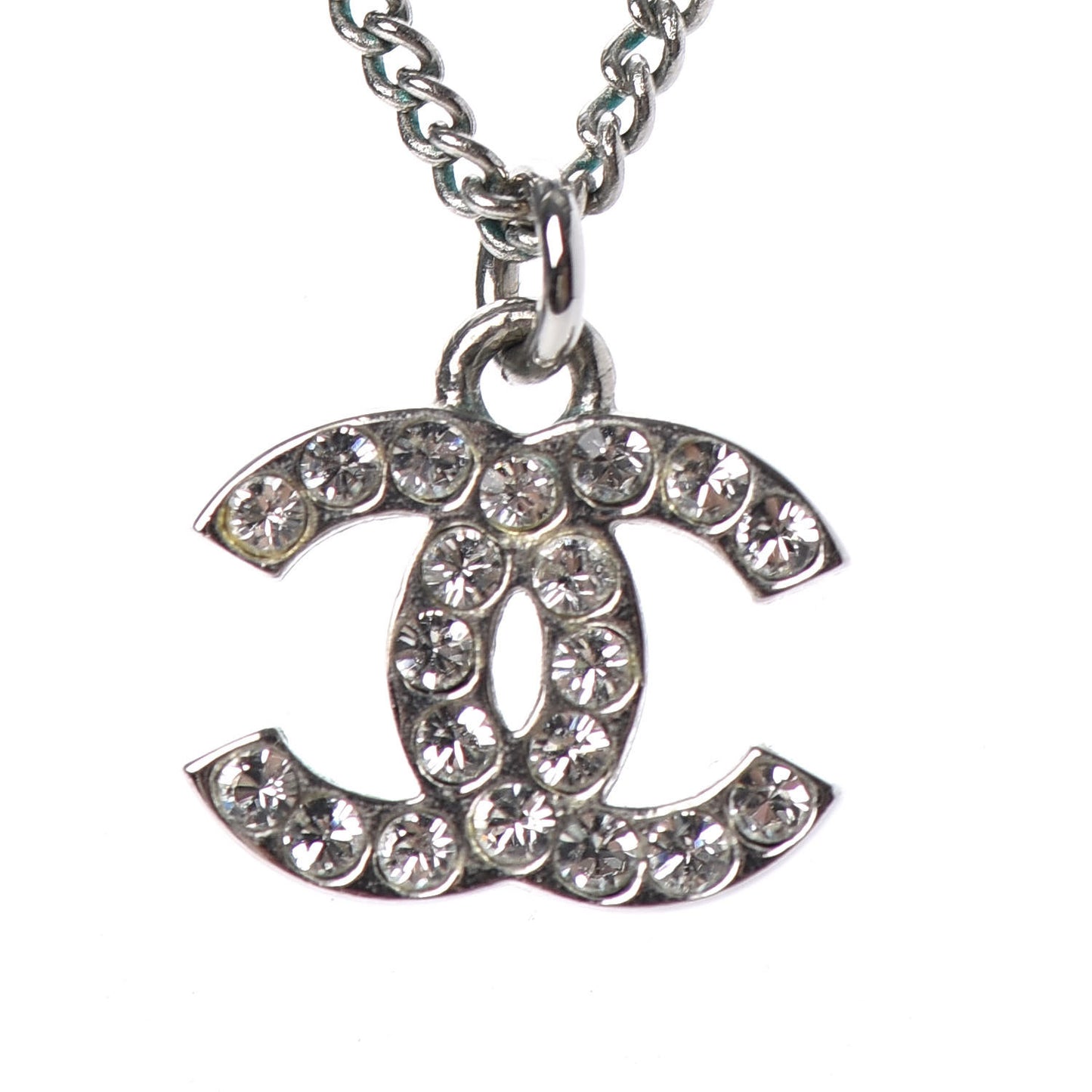 Crystal CC Necklace Silver