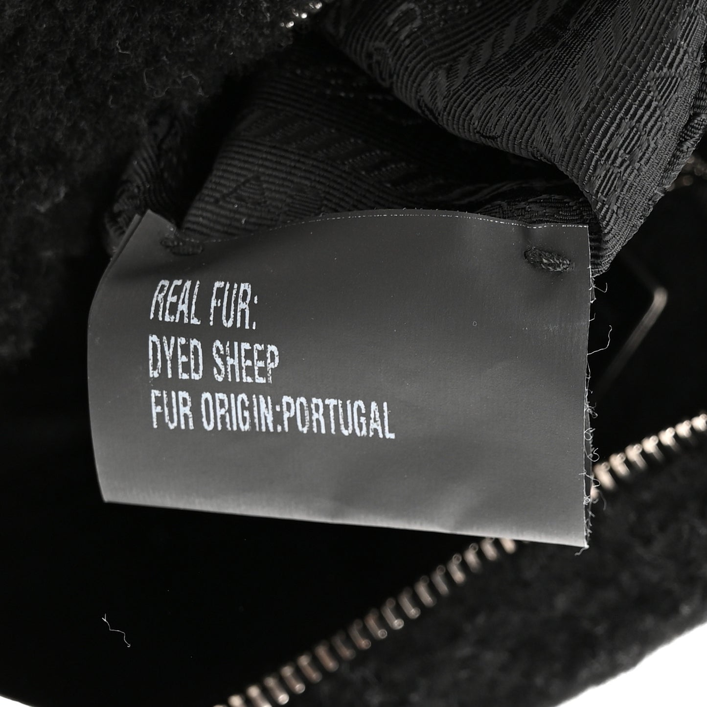 Shearling Nappa Triangle Quilted Patchwork System Shoulder Bag Black