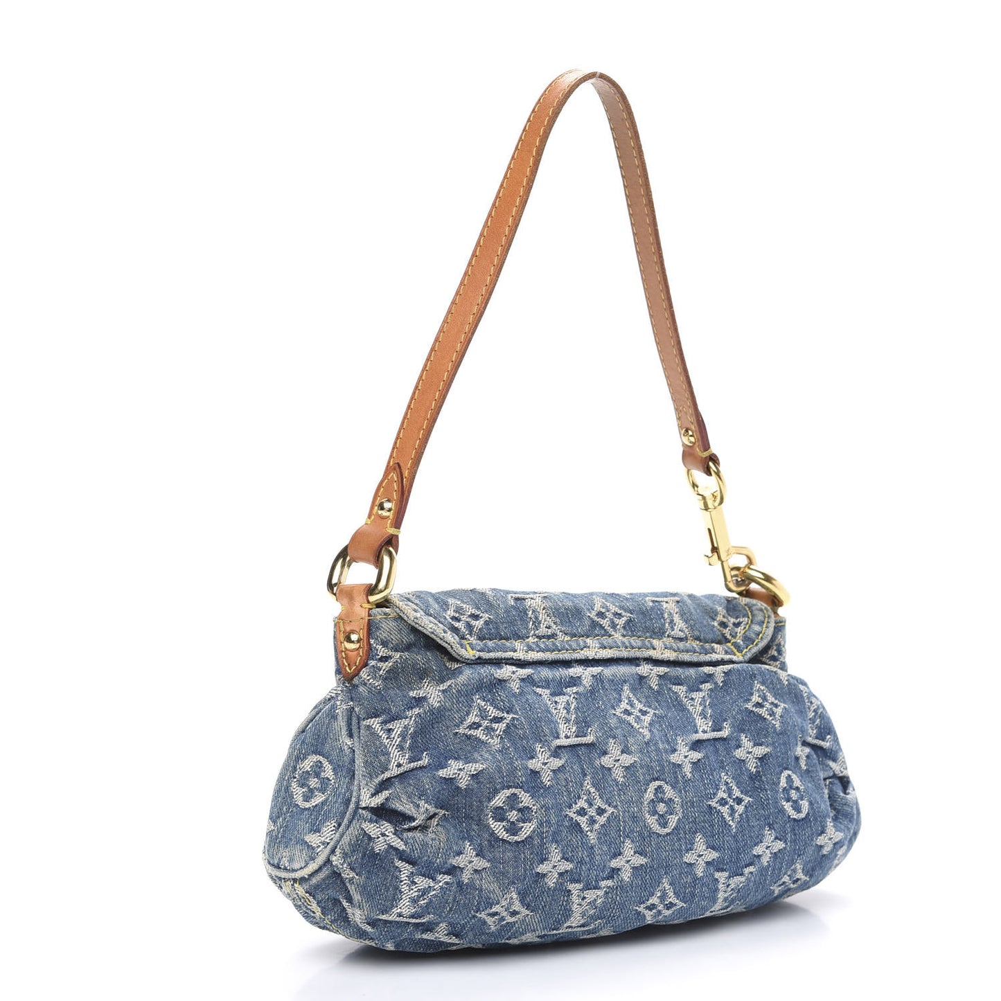 Monogram Denim Mini Pleaty Blue