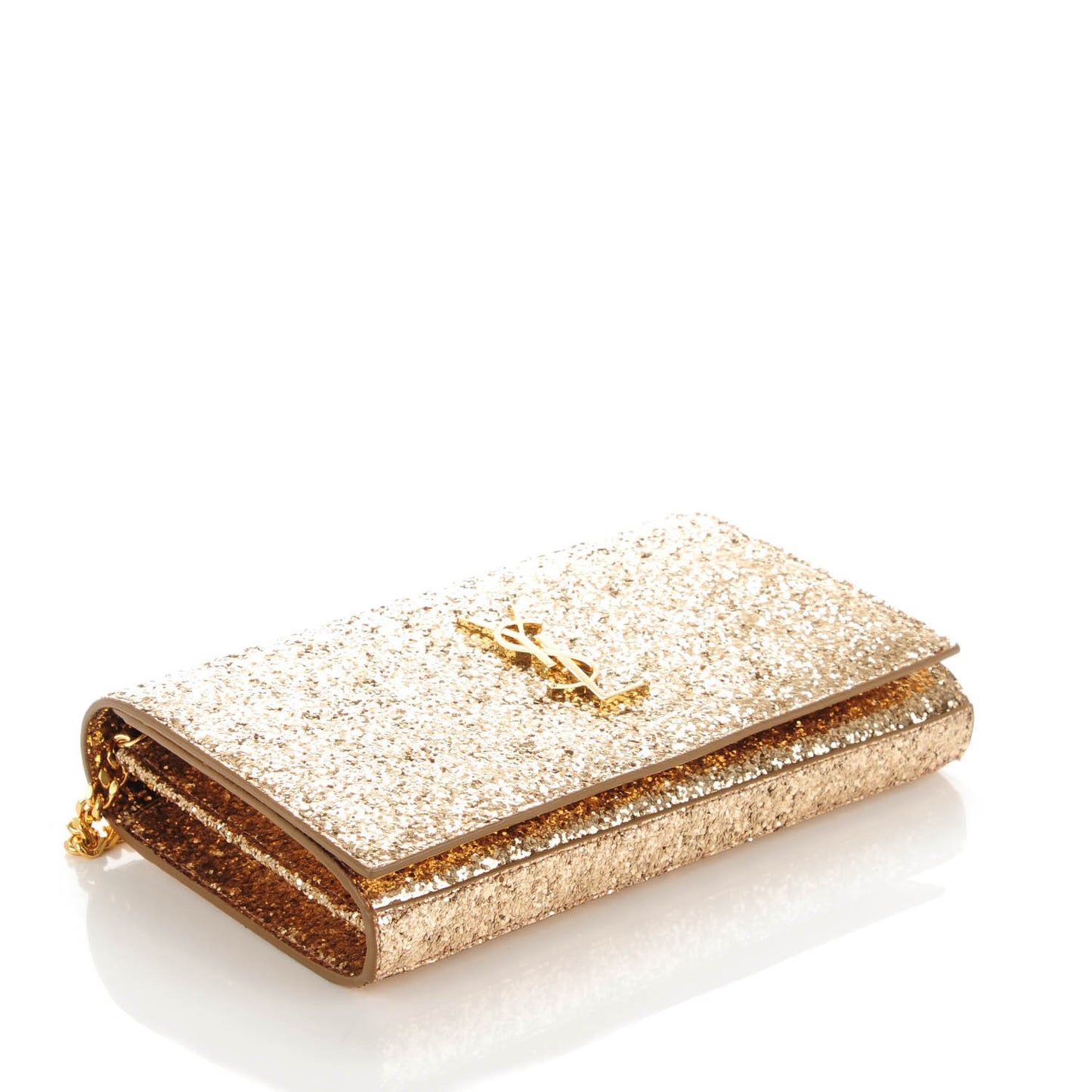 Glitter Galactica Monogram Chain Wallet Platino