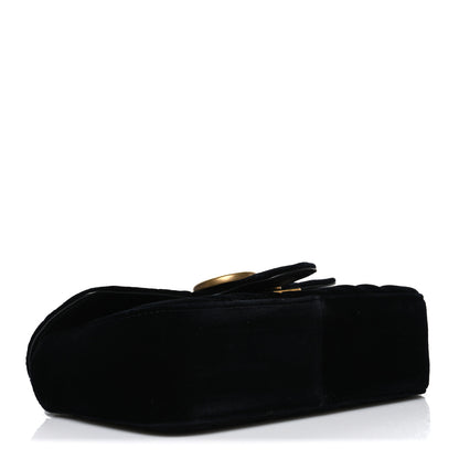 Gucci Velvet Matelasse Mini GG Marmont Shoulder Bag Black 75/30 Black 4 of 11