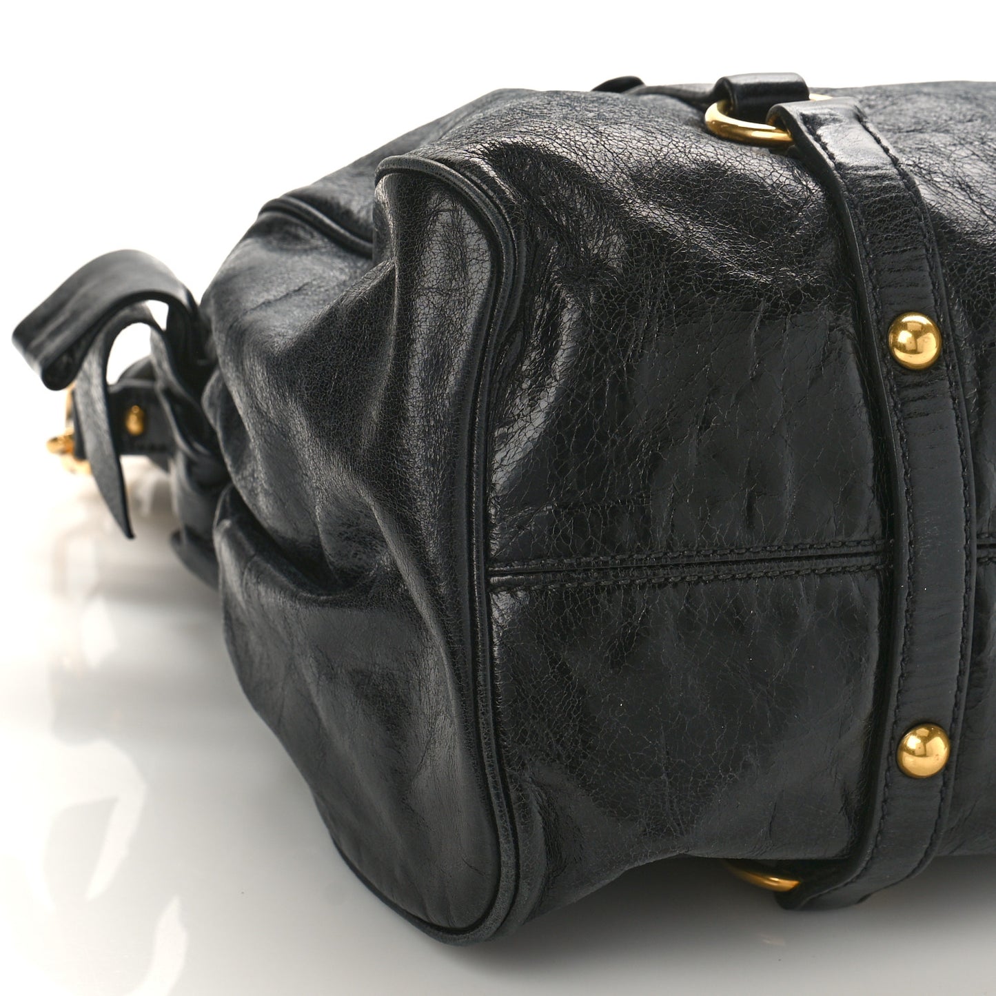 Vitello Lux Bow Tote Black