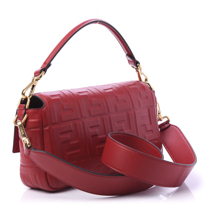Fendi Nappa FF 1974 Embossed Baguette Fragola 3 of 10