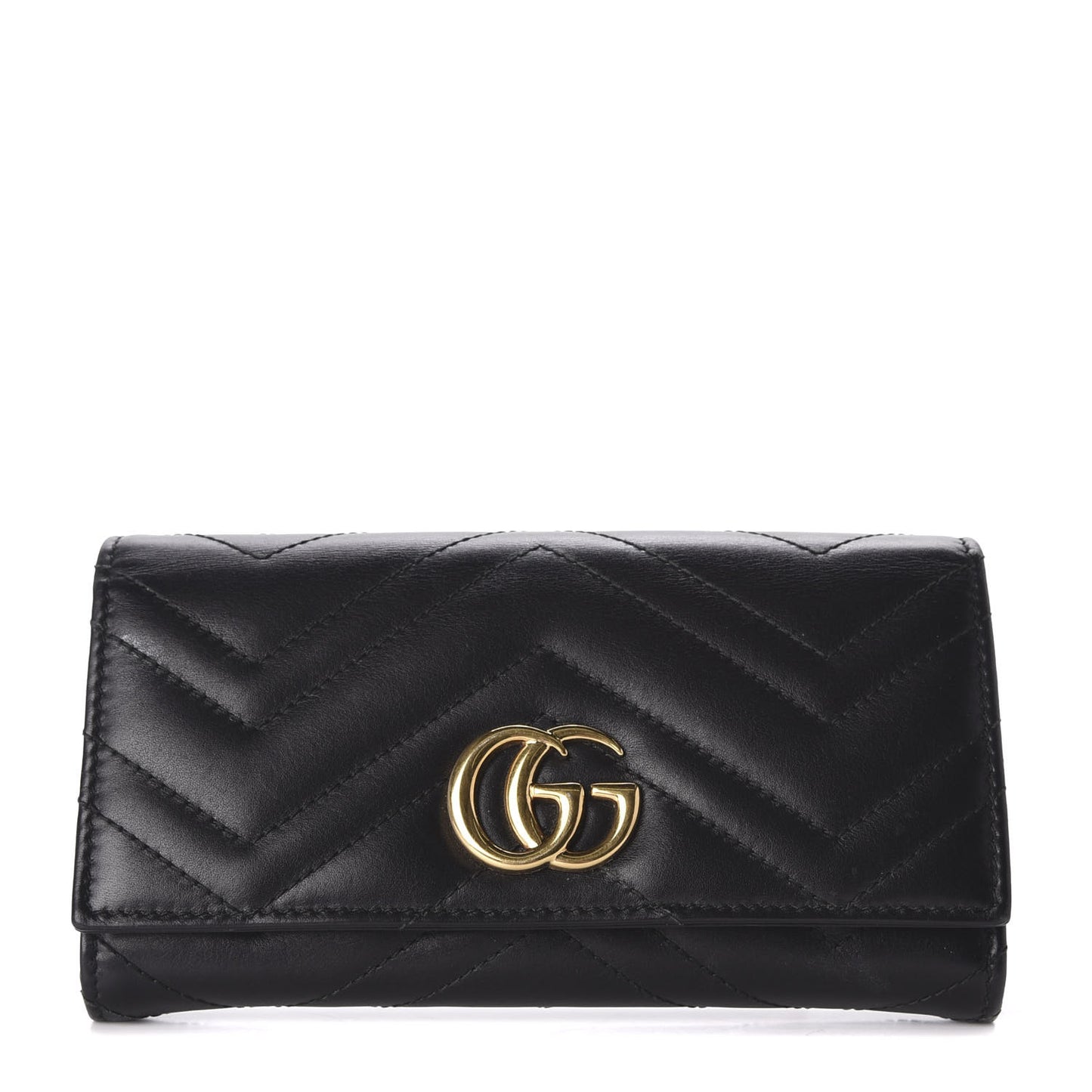 Calfskin Matelasse GG Marmont Continental Wallet Black
