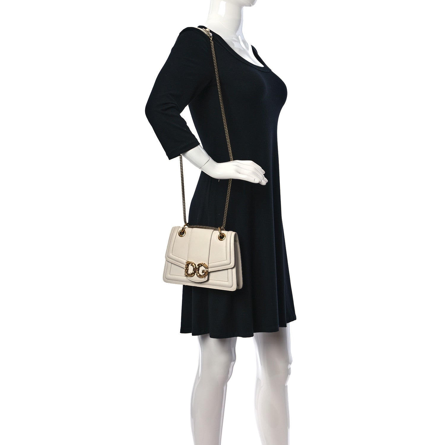 Dolce & Gabbana Smooth Calfskin Small DG Amore Envelope Bag White 3 of 9