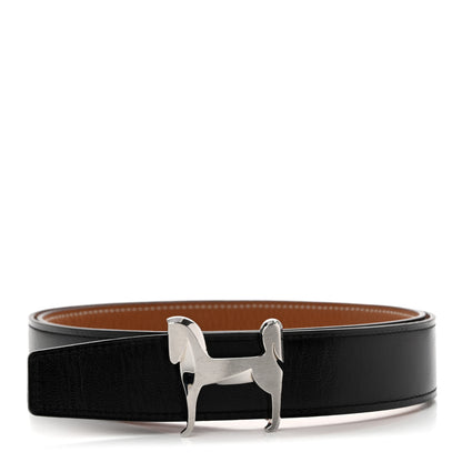 Hermes Box Togo 32mm Panache Belt 85 34 Black Gold 1 of 5