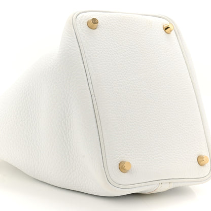 Hermes Taurillon Clemence Picotin Lock 18 PM White 9 of 10