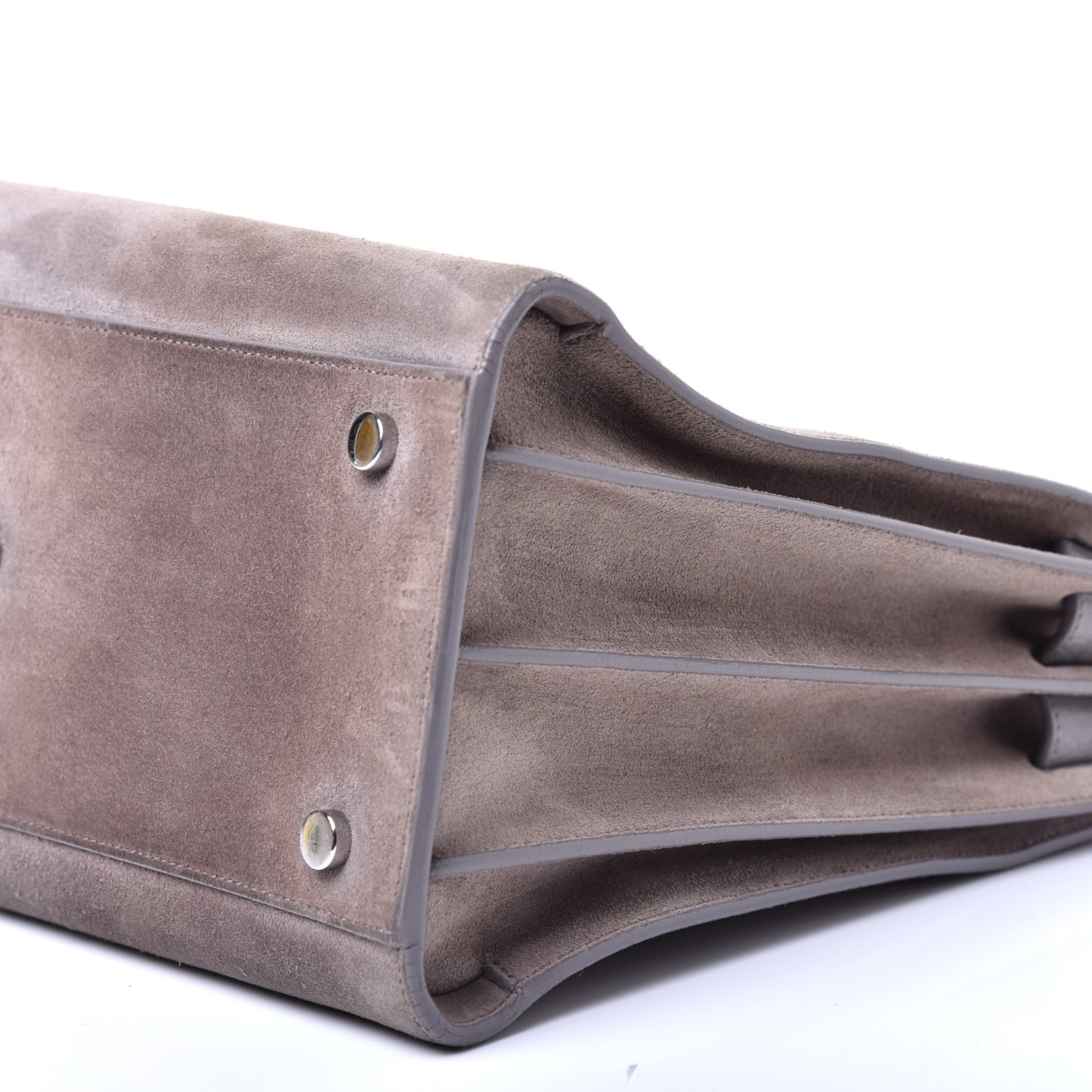 Suede Crocodile Embossed Small Sac de Jour Gray