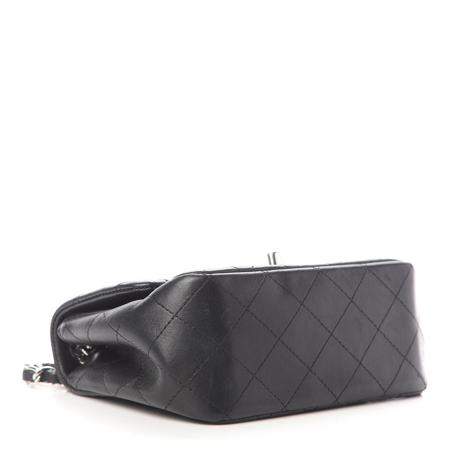 Lambskin Quilted Mini Square Flap Black