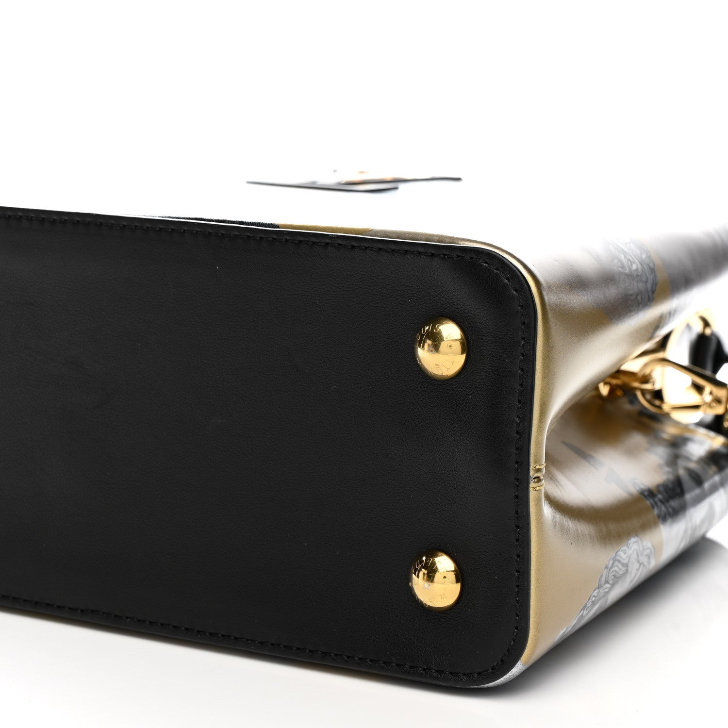 Louis Vuitton X FORNASETTI Calfskin Fornasetti Capucines MM Gold 9 of 10