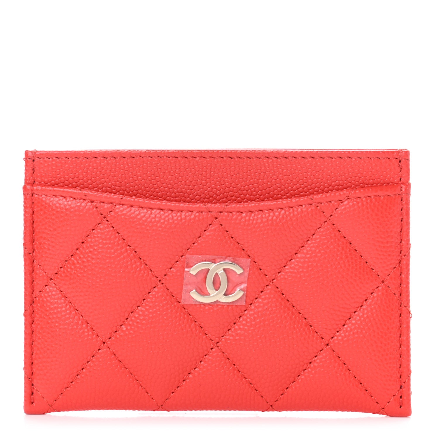 Chanel Caviar Quilted Card Holder Red 1 of 4
