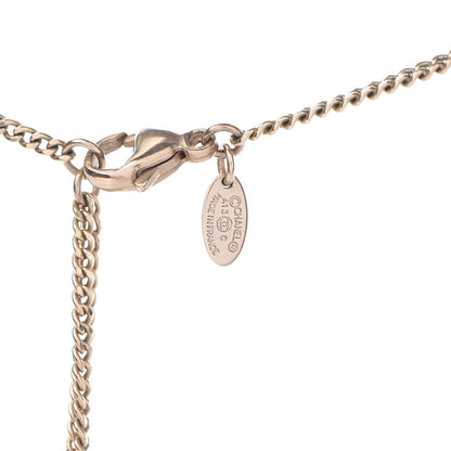 Chanel Enamel Crystal CC Camellia Pendant Necklace Beige Gold 5 of 6