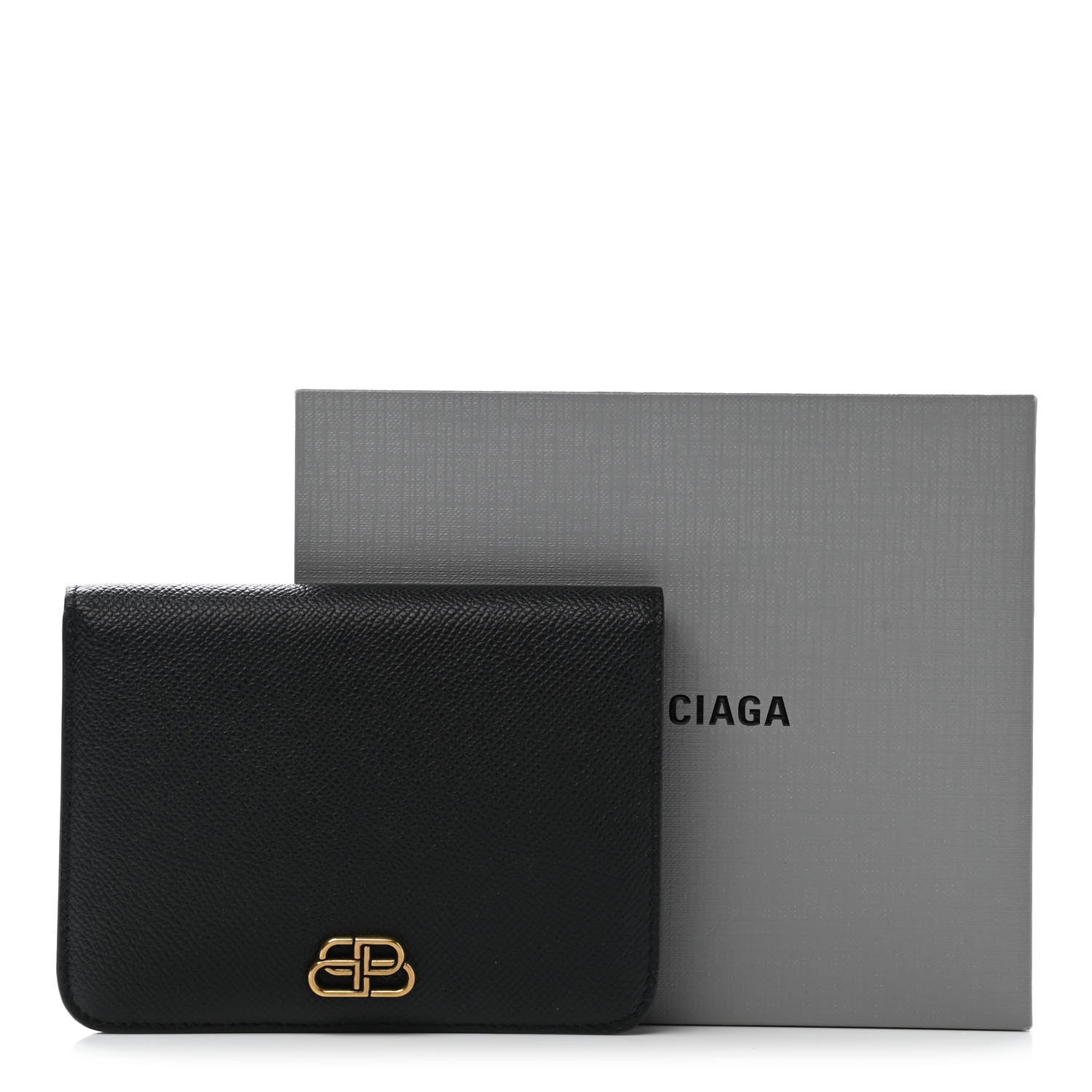Balenciaga Signature Grained Calfskin Medium BB Wallet Black 9 of 9