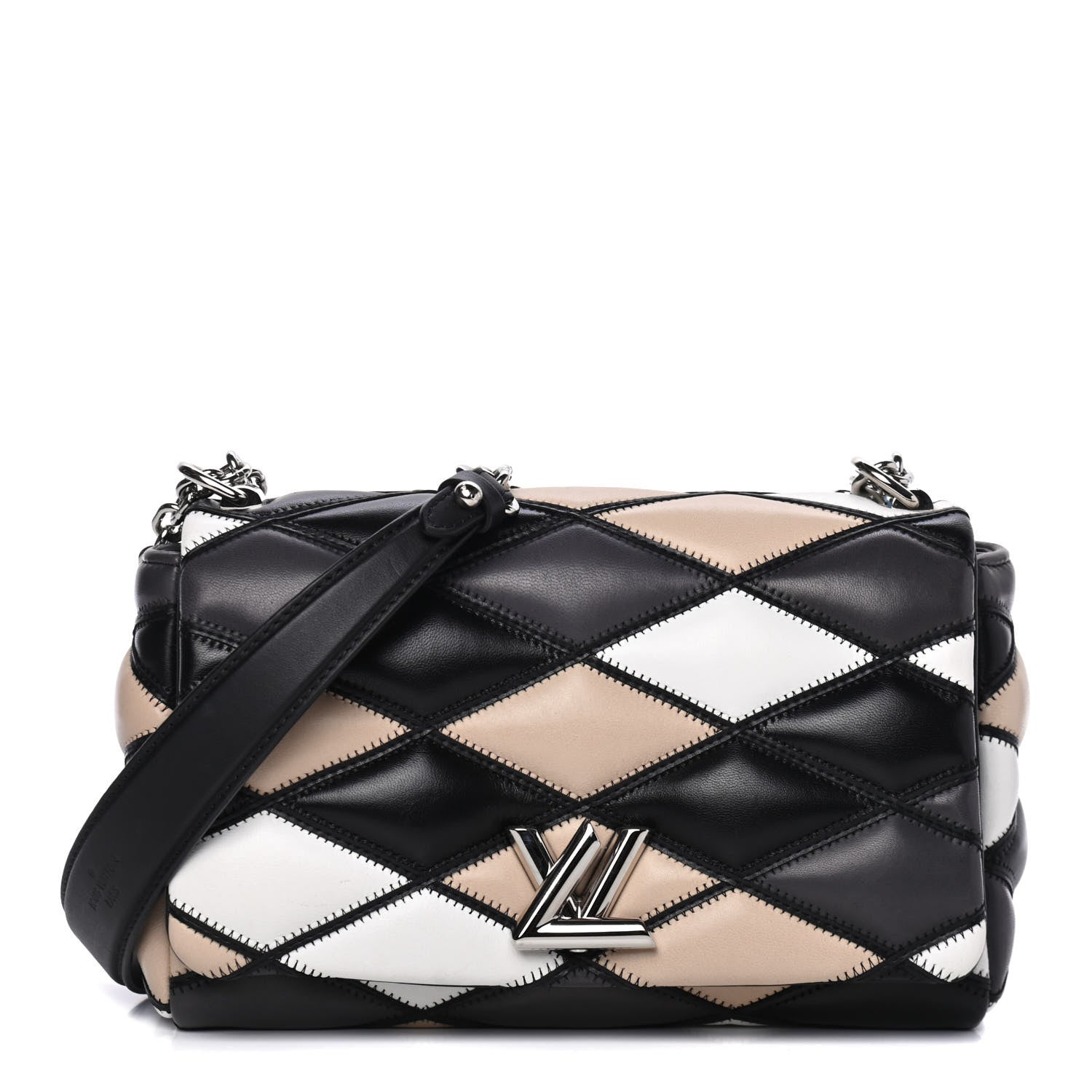 Louis Vuitton Lambskin Malletage GO-14 PM Black White 1 of 4