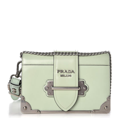 Prada Spazzolato Soft Calf Cahier Chain Wristlet Acqua 3 of 10