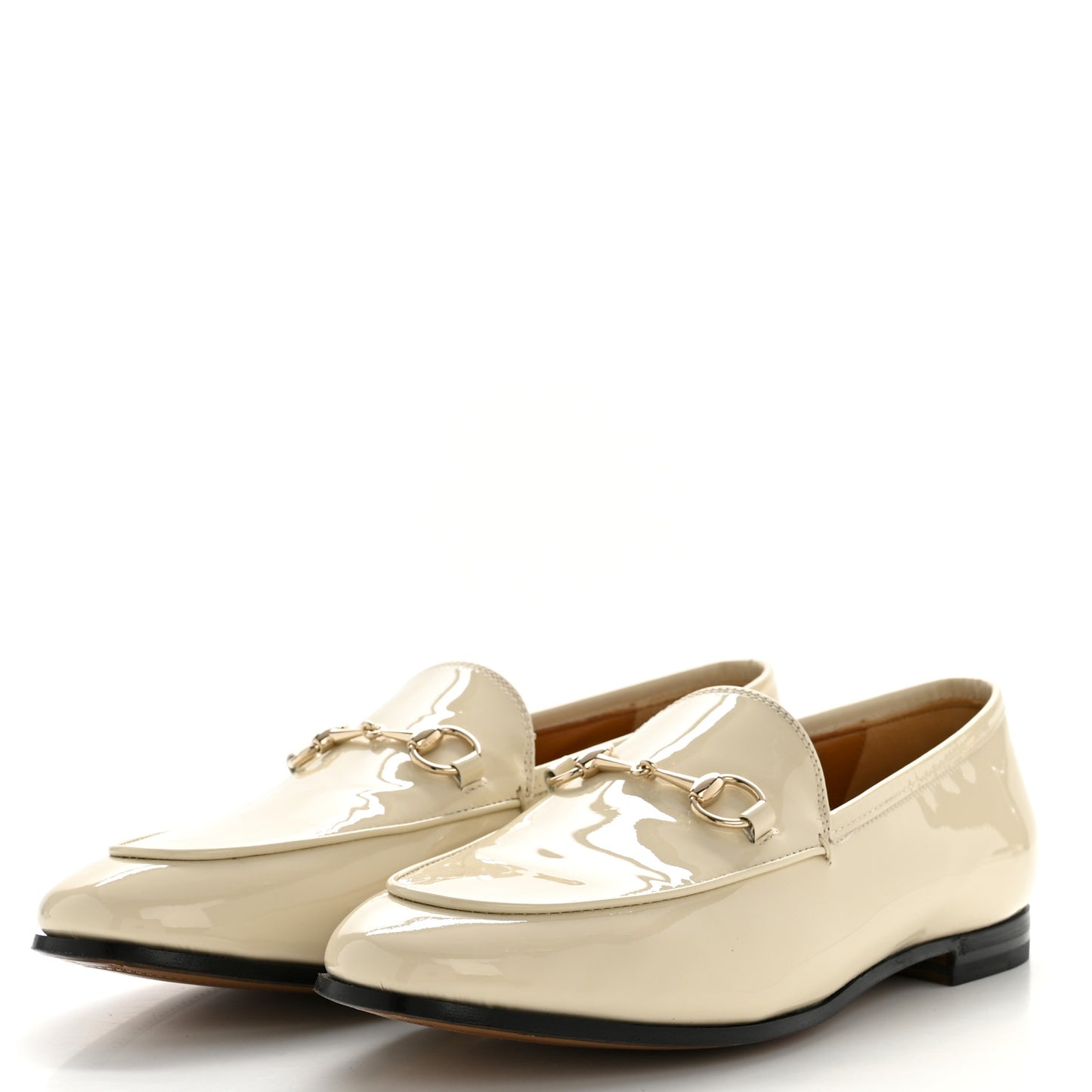 Vitello Vernice Soft Womens Jordaan Loafers 38 New Ivoire