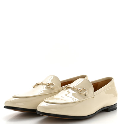 Gucci Vitello Vernice Soft Womens Jordaan Loafers 38 New Ivoire 4 of 10