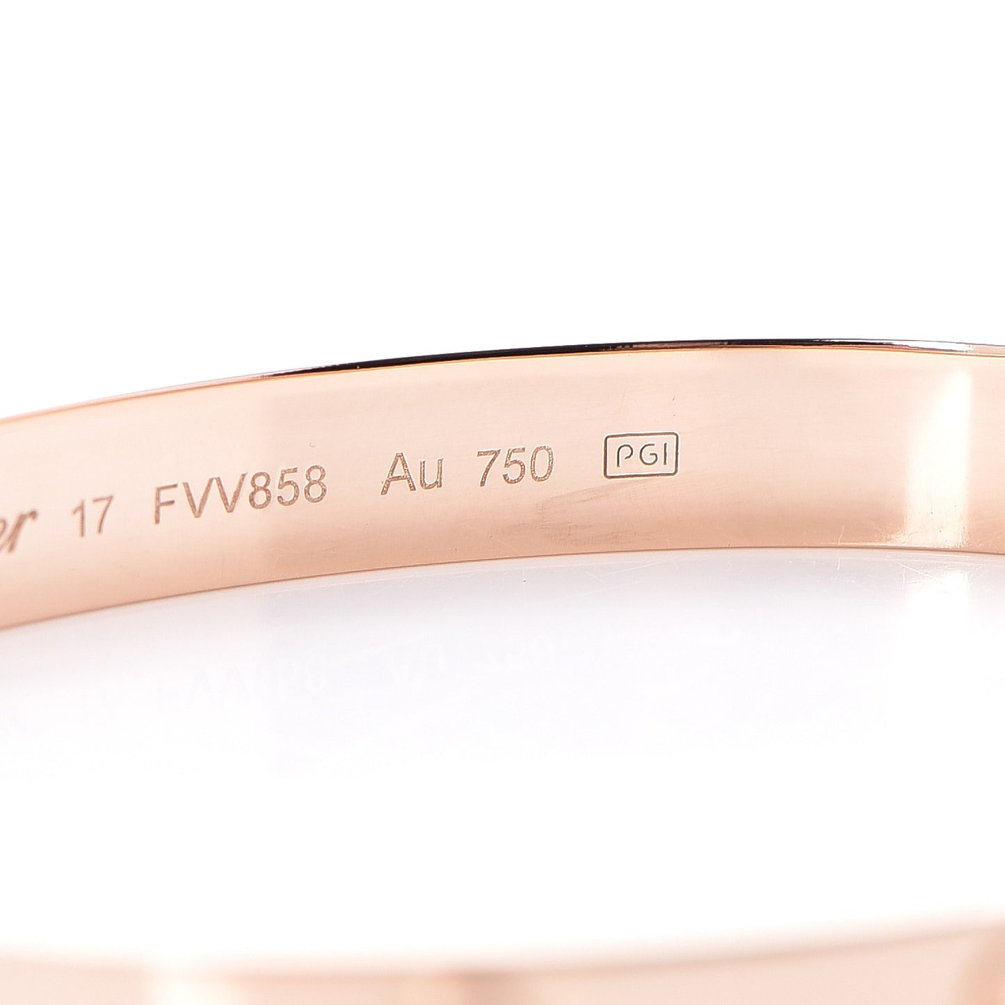 18K Pink Gold LOVE Bracelet 17