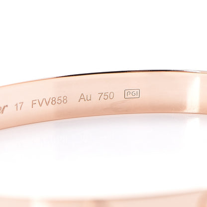 Cartier 18K Pink Gold LOVE Bracelet 17 7 of 9