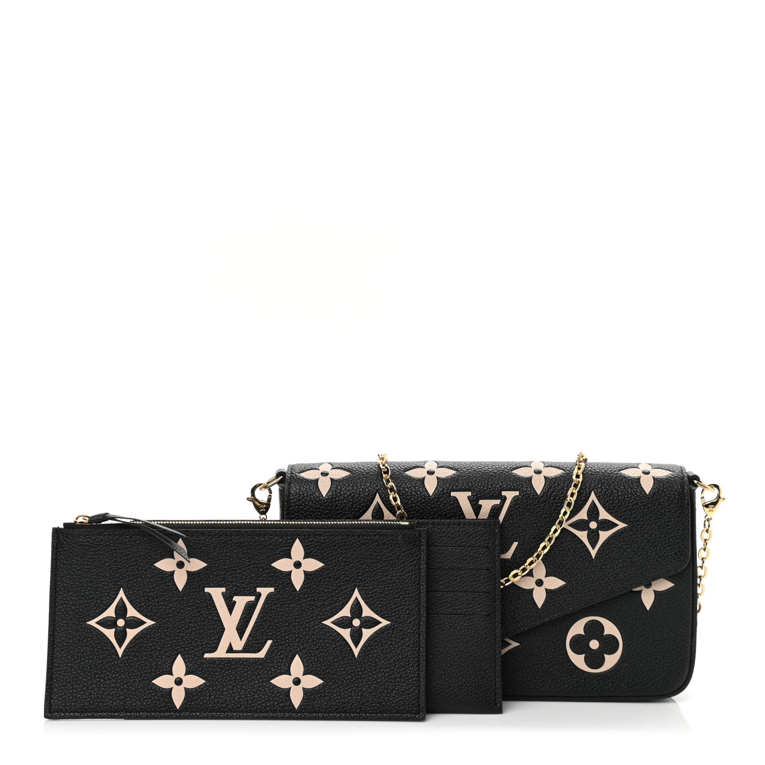 Louis Vuitton Empreinte Monogram Giant Felicie Pochette Black Beige 1 of 15