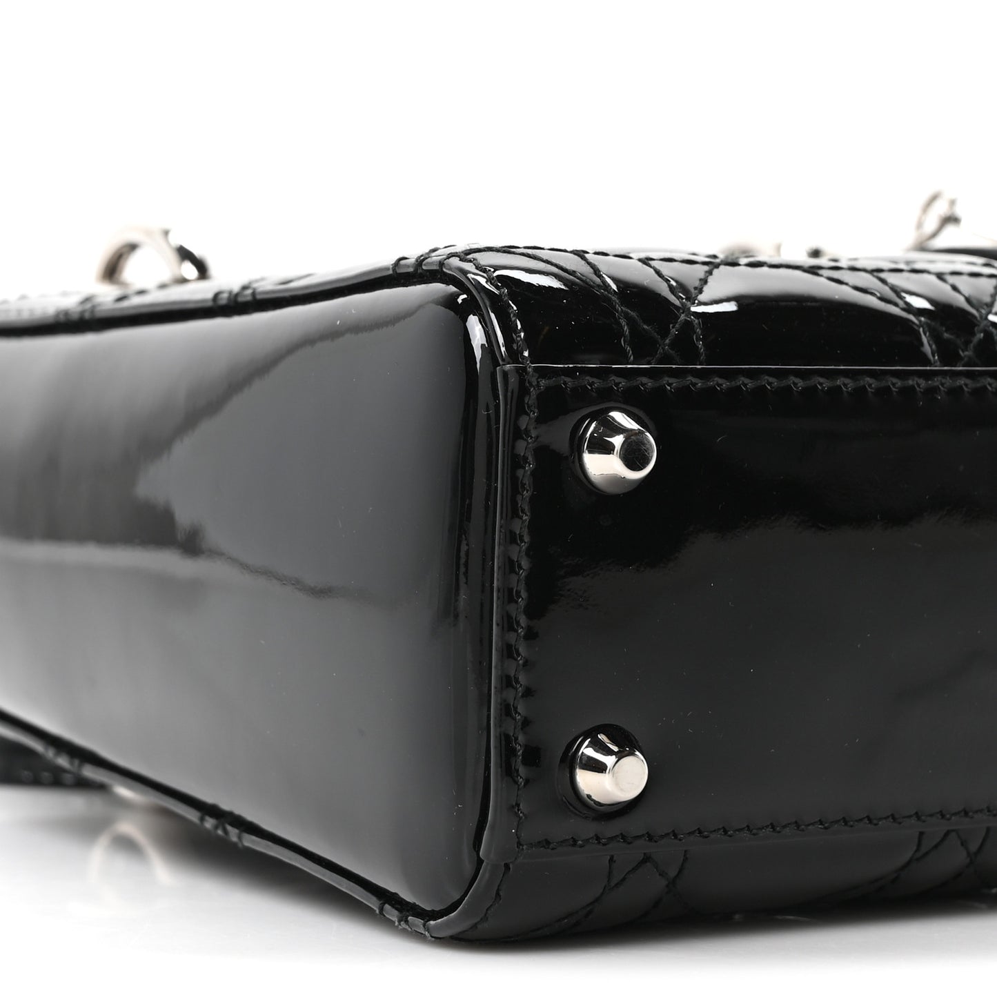 Patent Cannage Mini Lady Dior Black
