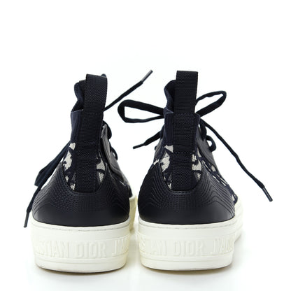 Christian Dior Technical Knit Calfskin Oblique Womens Walk'n Dior Mid Top Sneakers 38.5 Deep Blue 7 of 11