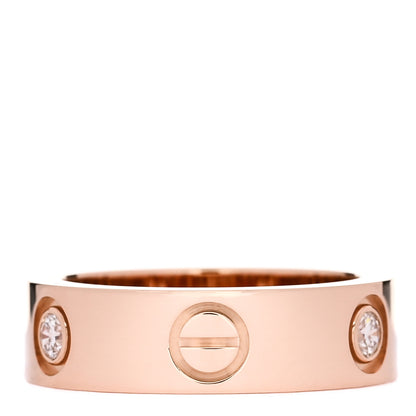 Cartier 18K Pink Gold 3 Diamond 5.5mm LOVE Ring 50 5.25 3 of 5