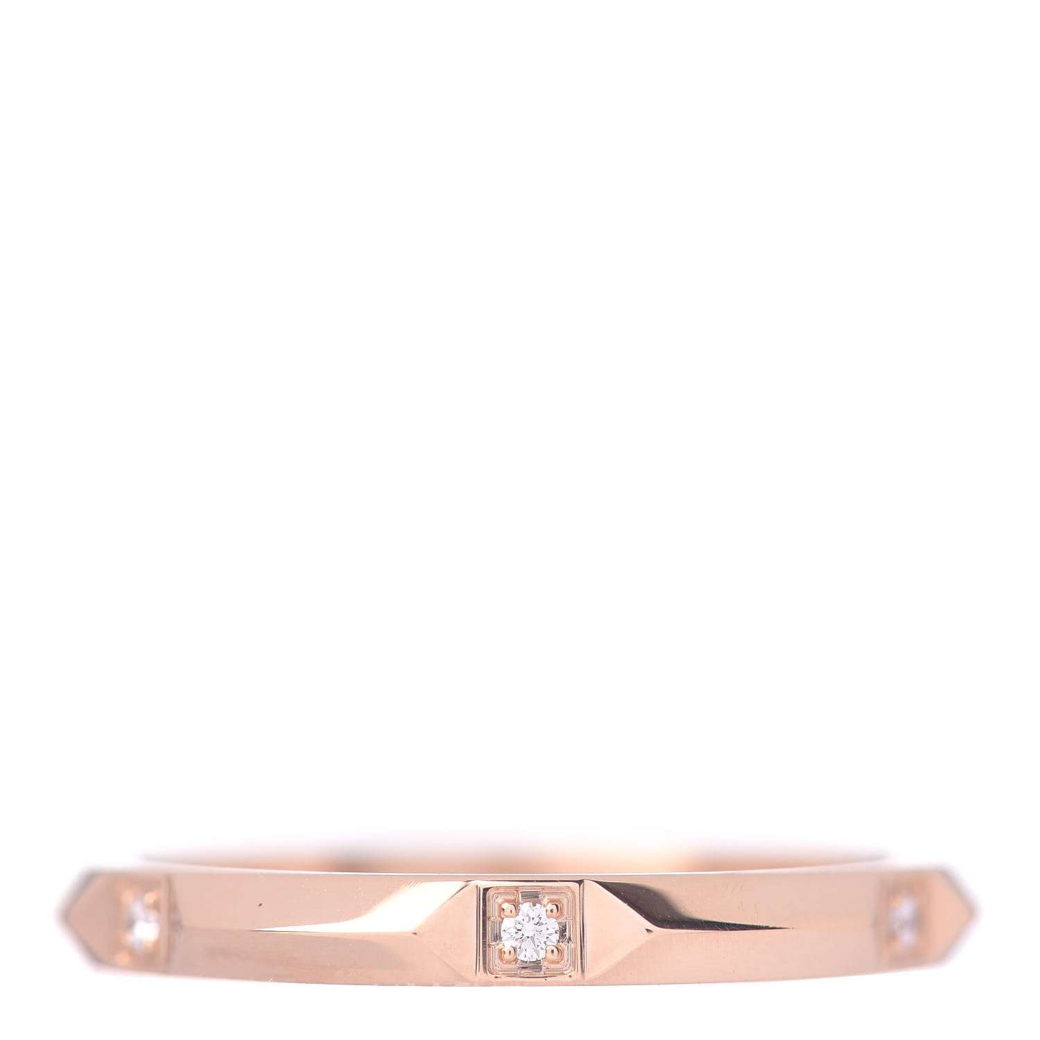 Tiffany 18K Rose Gold Diamond 2.5mm True Ring 61 9.5 1 of 5