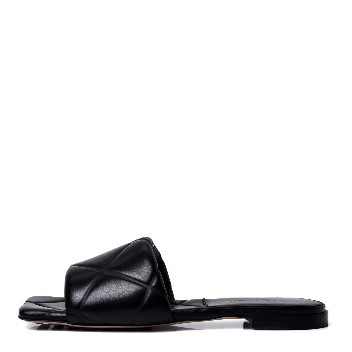 Bottega Veneta Nappa Quilted Rubber Lido Flat Sandals 37.5 Black 1 of 6
