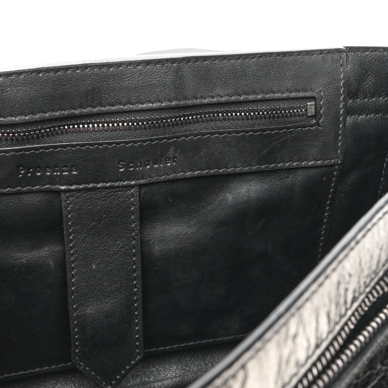 Proenza Schouler Metallic Paper Lambskin Medium PS1 Plus Zip Satchel Gun Metal 10 of 19