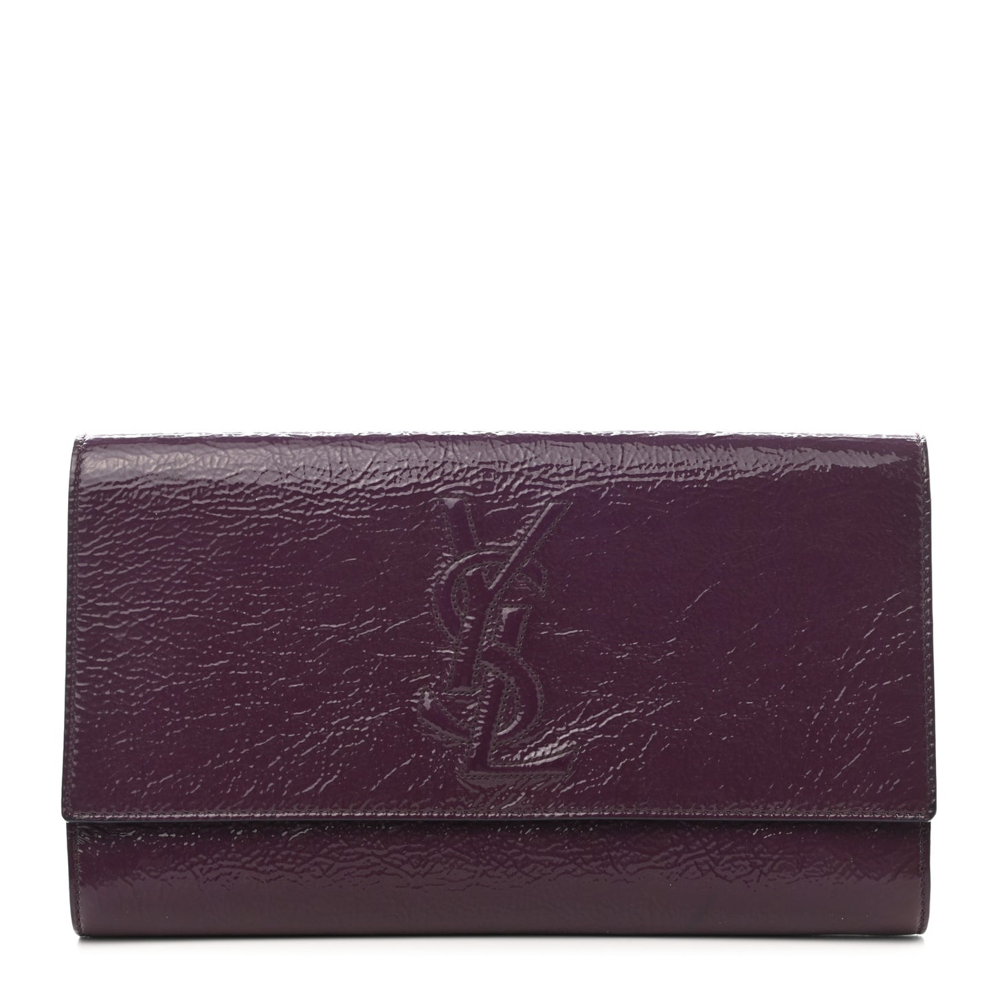 Textured Patent Monogram Large Belle De Jour Clutch Purple