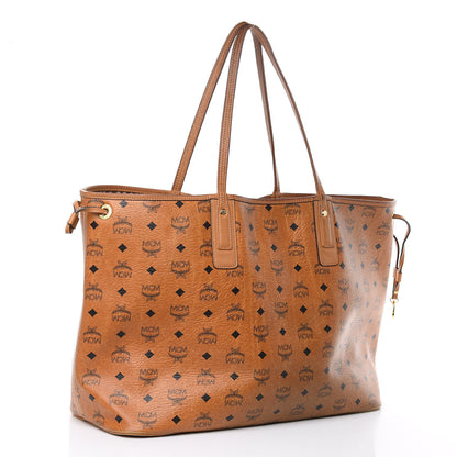 MCM Visetos Large Liz Reversible Shopper Tote Cognac 3 of 23