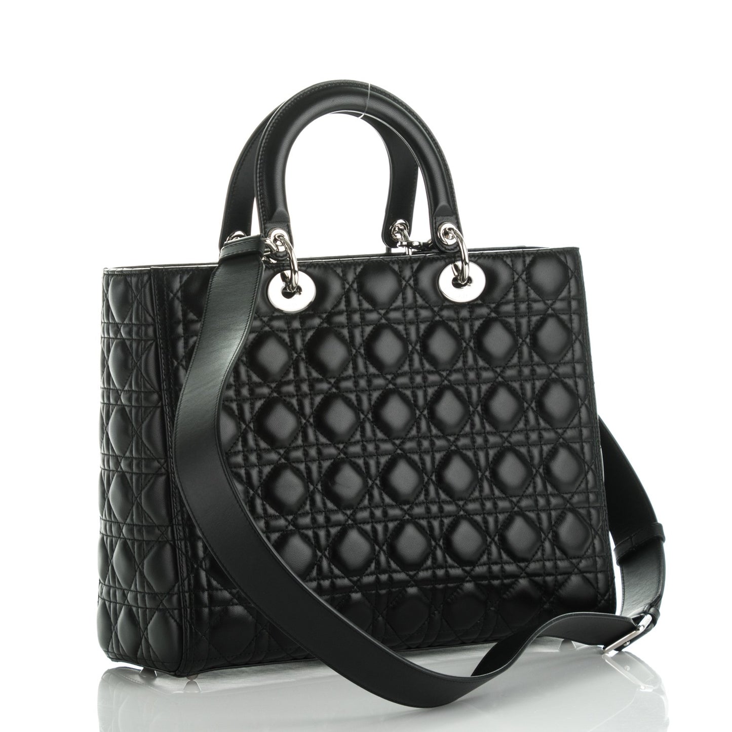 Lambskin Cannage Large Lady Dior Black