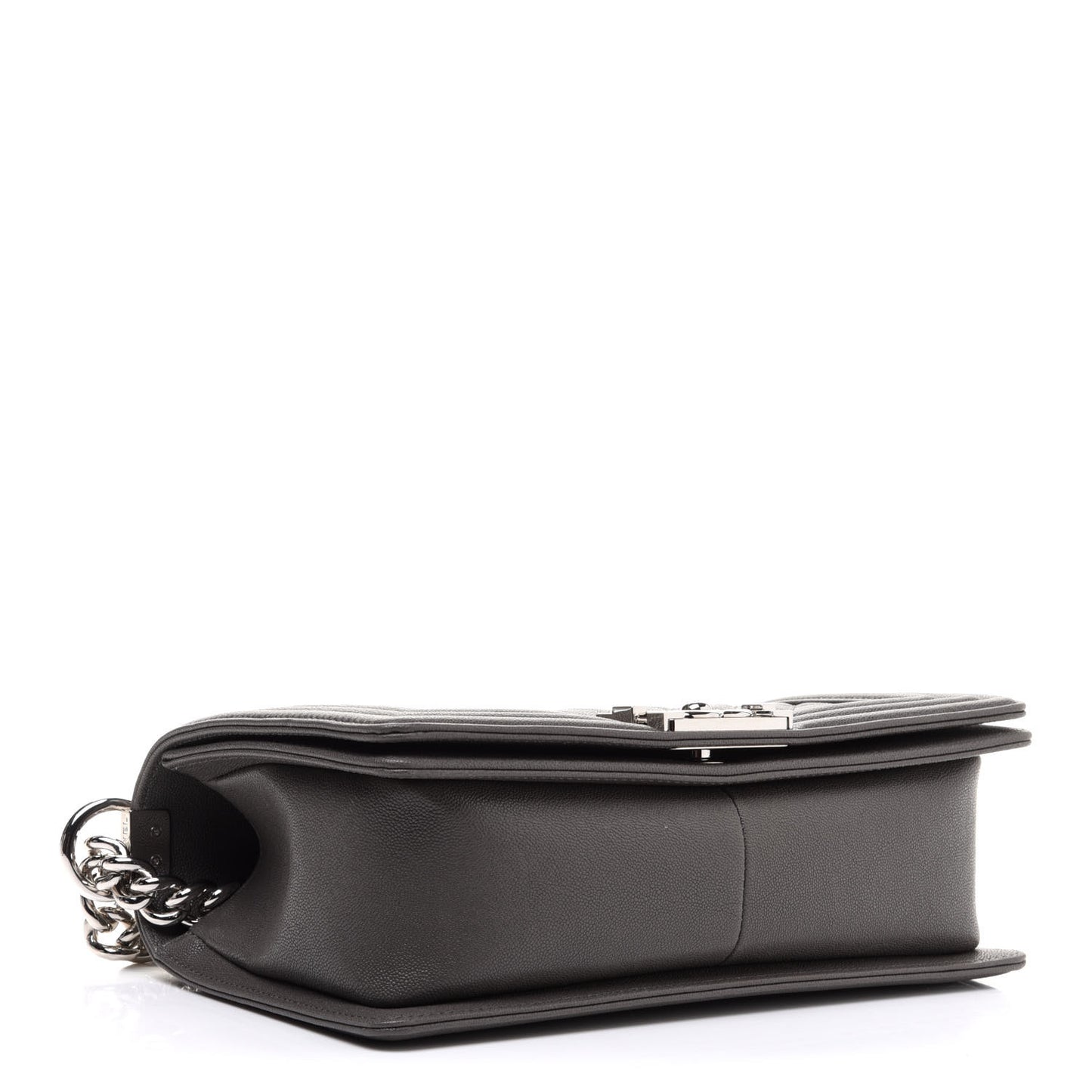 Caviar Quilted Medium Boy Flap Grey