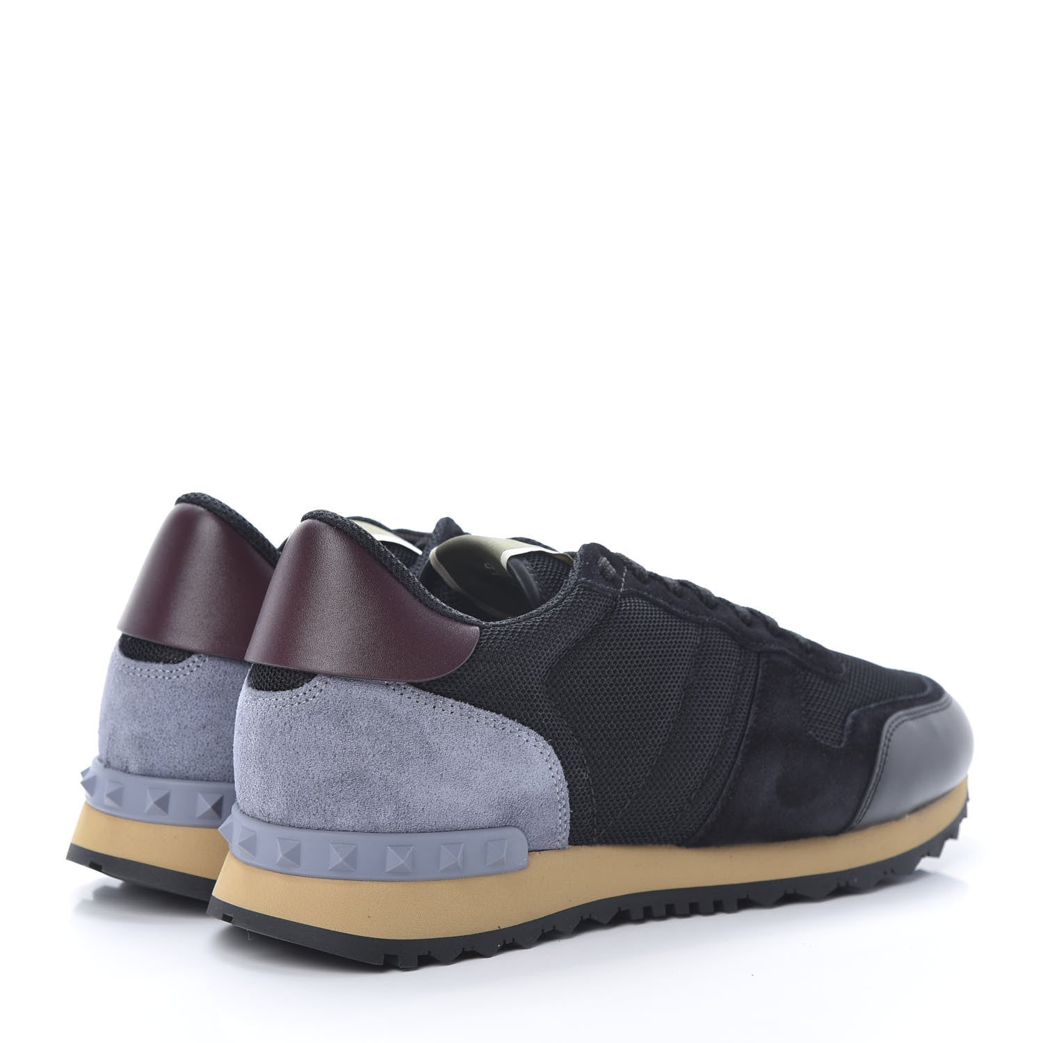Valentino Garavani Nylon Suede Womens Rockrunner Sneakers 40 Black Multicolor 4 of 8