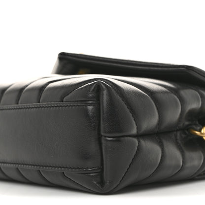 Saint Laurent Calfskin Y Quilted Monogram Toy Loulou Crossbody Bag Black 10 of 13