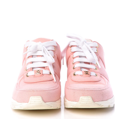Chanel Canvas Womens CC Sneakers 38 Salmon 2 of 22