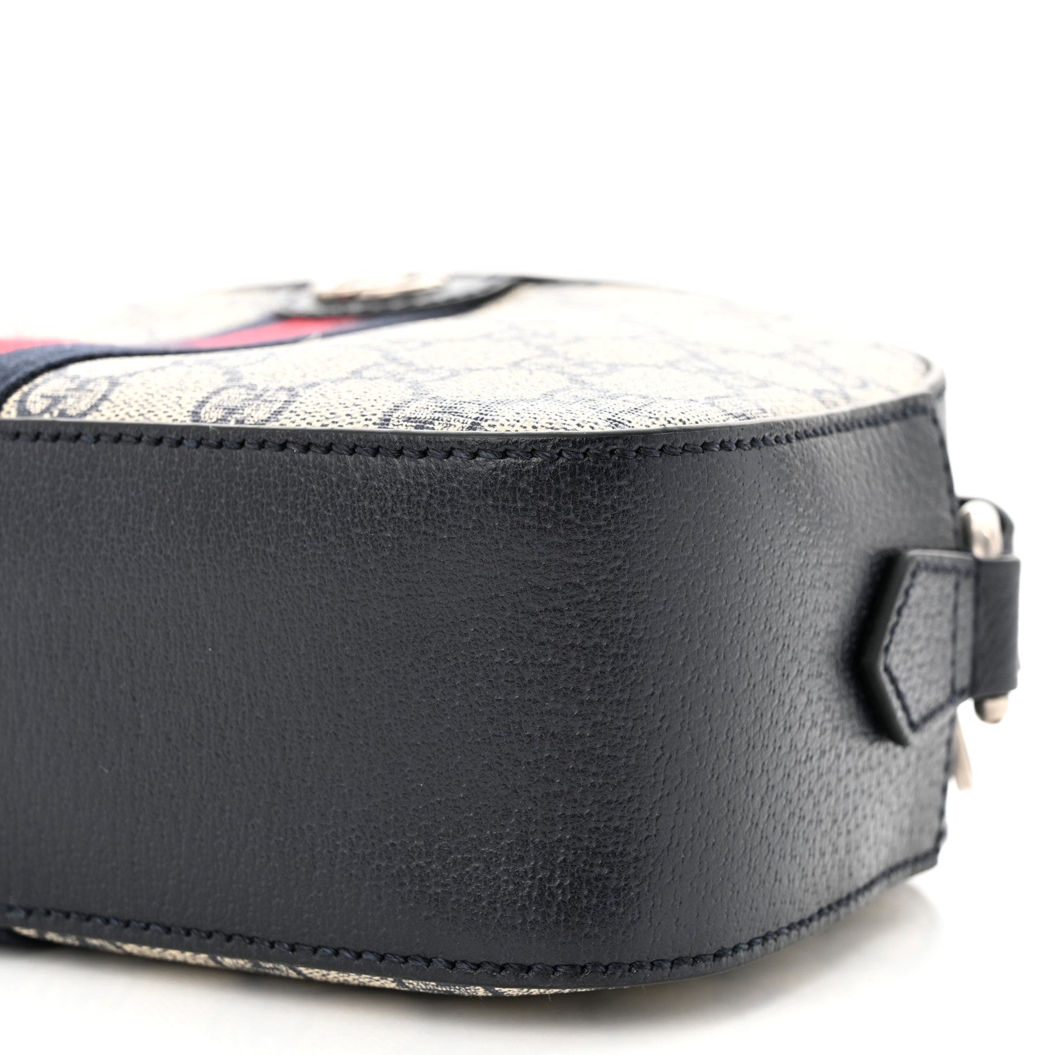 Gucci GG Supreme Monogram Textured Dollar Calfskin Web Small Ophidia Camera Bag Beige Blue 10 of 10