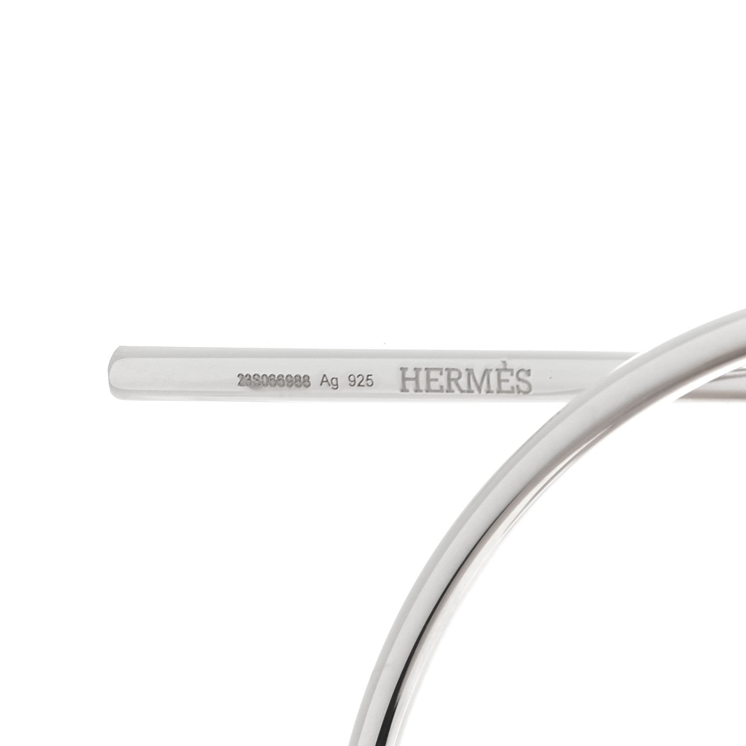 Hermes Sterling Silver MM Loop Earrings 4 of 5