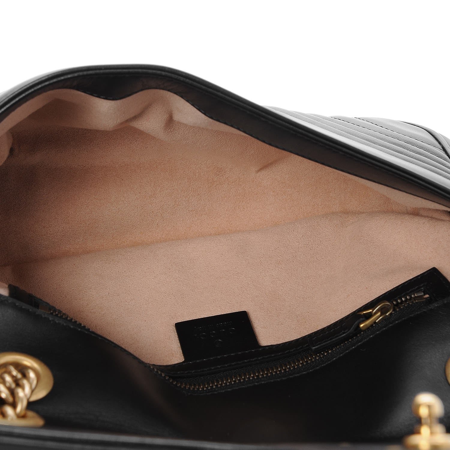 Gucci Calfskin Matelasse Small GG Marmont Shoulder Bag Black 5 of 7