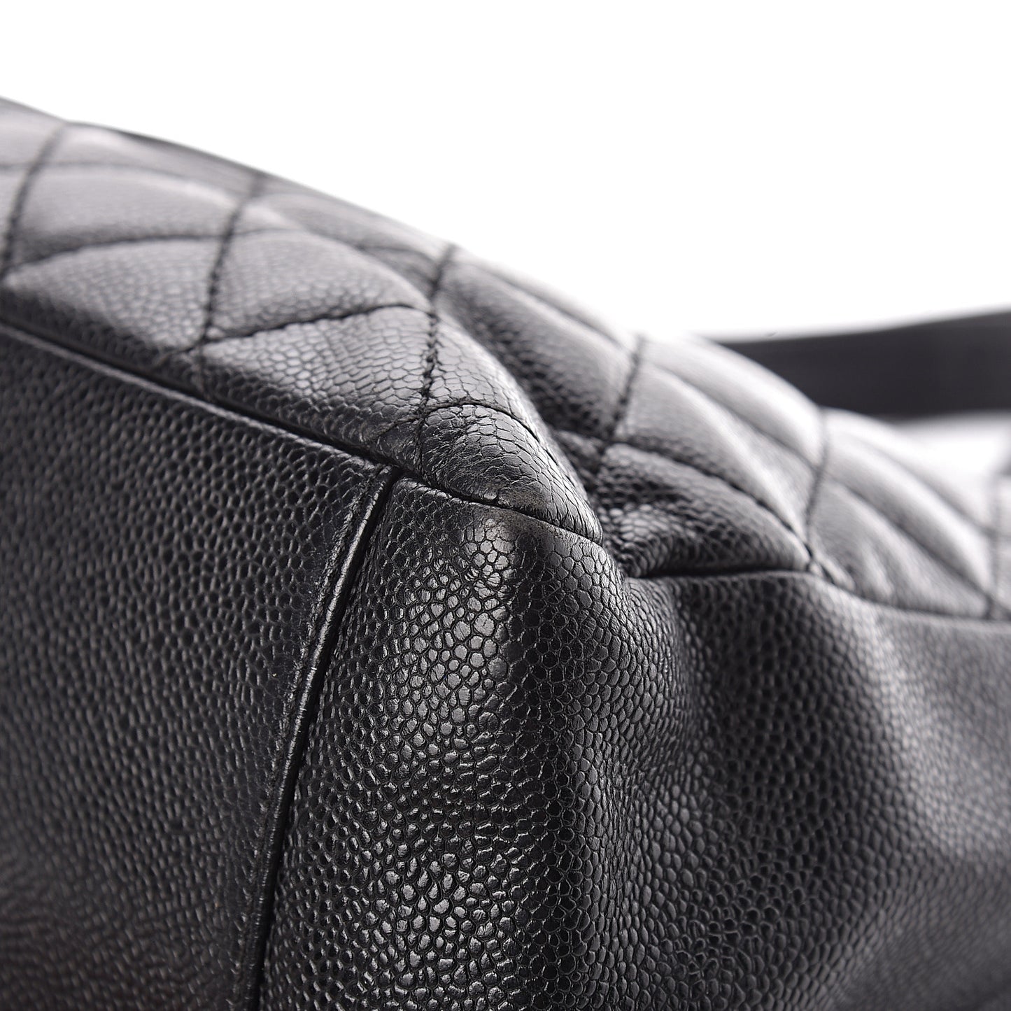 Caviar Quilted Grand Shopping Tote GST Black