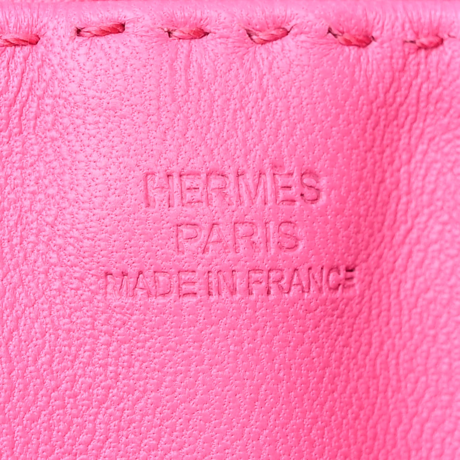 Hermes Lambskin Clou De Selle Pouch Rose Tyrien 6 of 14