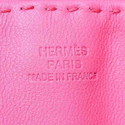 Hermes Lambskin Clou De Selle Pouch Rose Tyrien 6 of 14