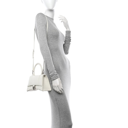 Balenciaga Grained Calfskin Small Hourglass Top Handle Bag White 2 of 10