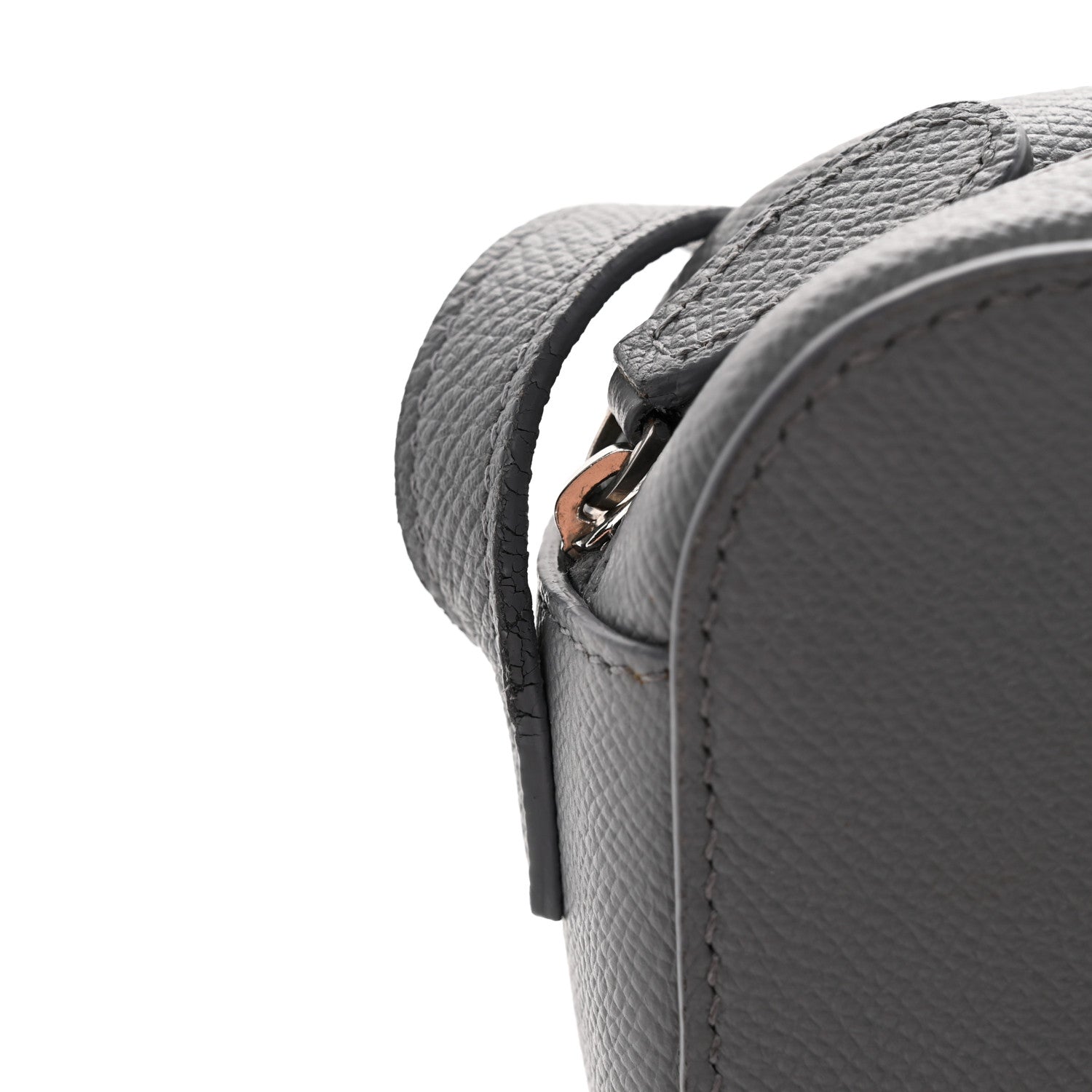 Balenciaga Grained Calfskin Logo XS Ville Camera Bag Gris Perle Fonce White 11 of 12