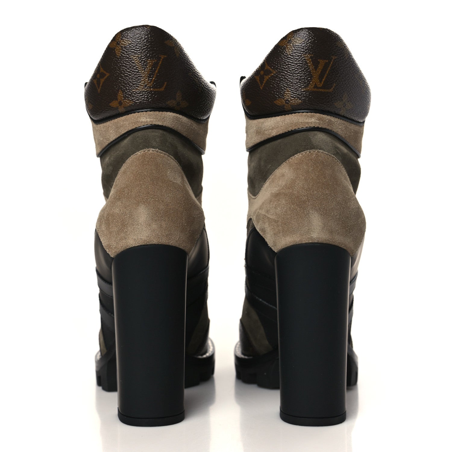 Louis Vuitton Suede Calfskin Monogram Star Trail Ankle Boots 39 Khaki 5 of 8