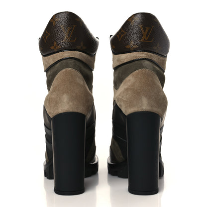 Louis Vuitton Suede Calfskin Monogram Star Trail Ankle Boots 39 Khaki 5 of 8