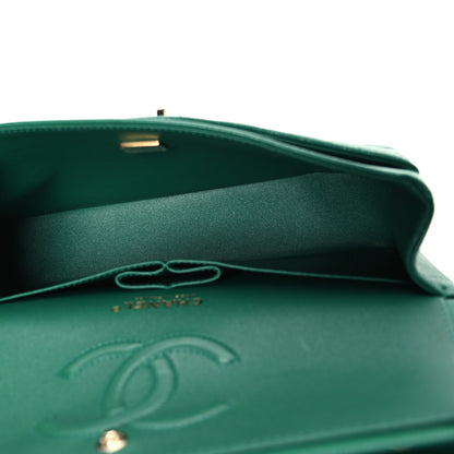 Chanel Caviar Quilted Medium Double Flap Green 5 of 10
